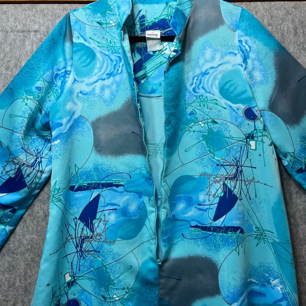 Vintage 60s Montgomery Ward Mid Century Mod‎ Atomic Print Robe House Coat Dress - Picture 4 of 8